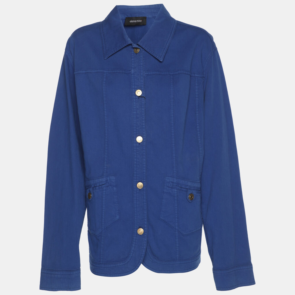 Elena Miro Blue Denim Shirt Jacket XL Elena Miro Blue Denim Shirt Jacket XL