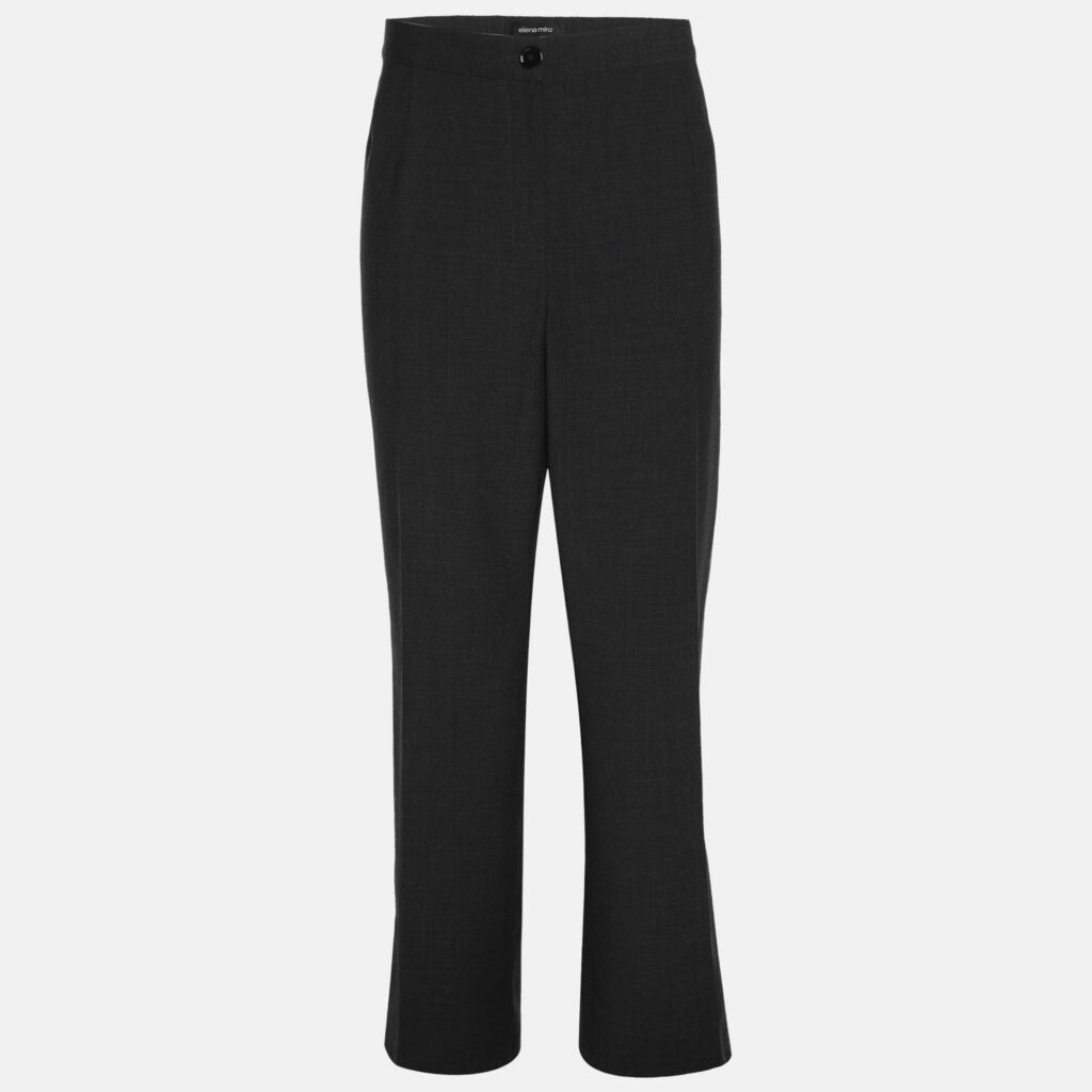 Elena Miro Dark Grey Wool Blend Wide Leg Trouser XL