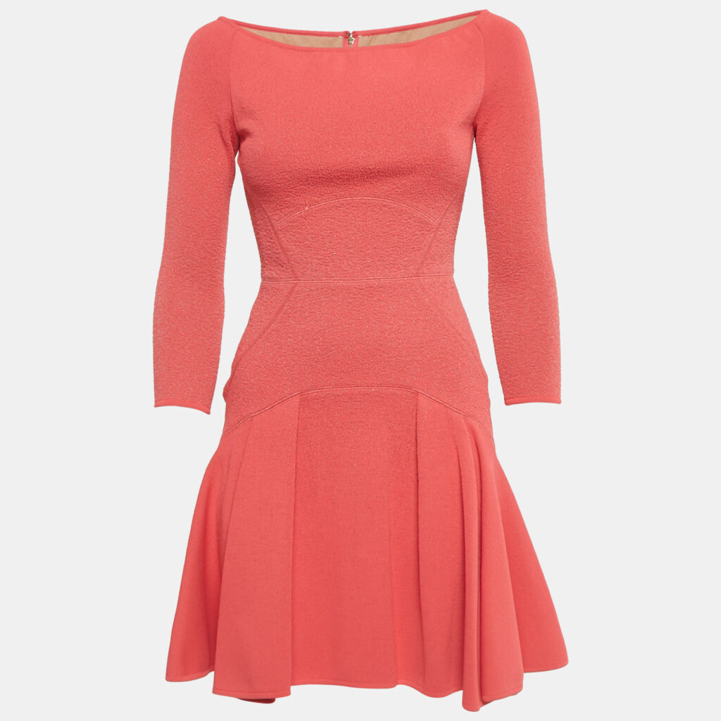 Elie Saab Pink Textured Lurex Knit Mini Dress XS Elie Saab Pink Textured Lurex Knit Mini Dress XS