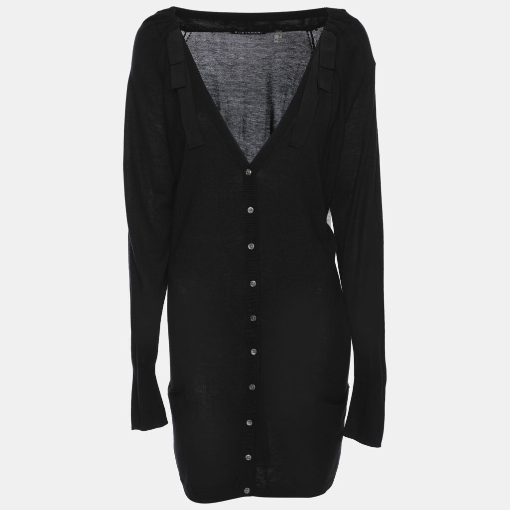 luxury-women-elie-tahari-new-clothes-p1186030-003-1.jpg Elie Tahari Black Stretch Knit Gail Long Sleeve Sweatshirt XL