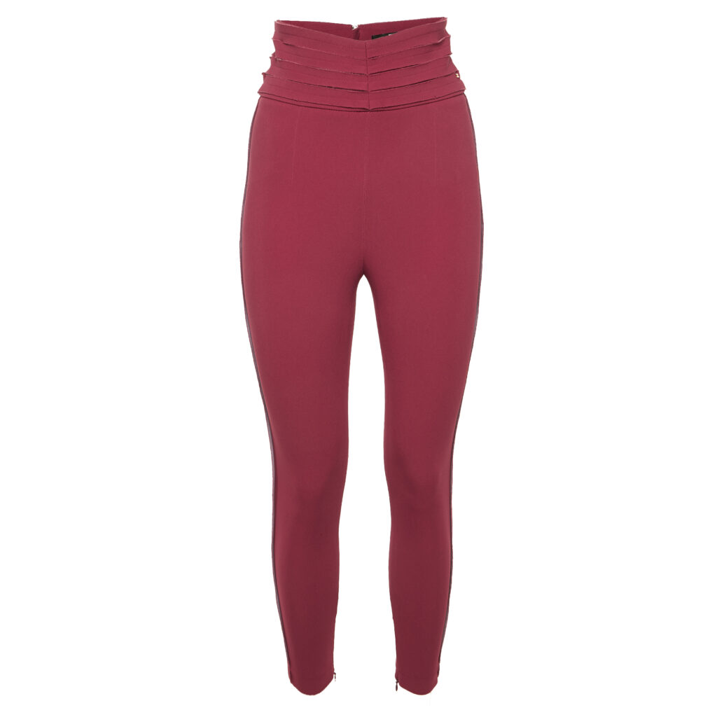 Elisabetta Franchi Melograno Crepe High Waist Trousers M
