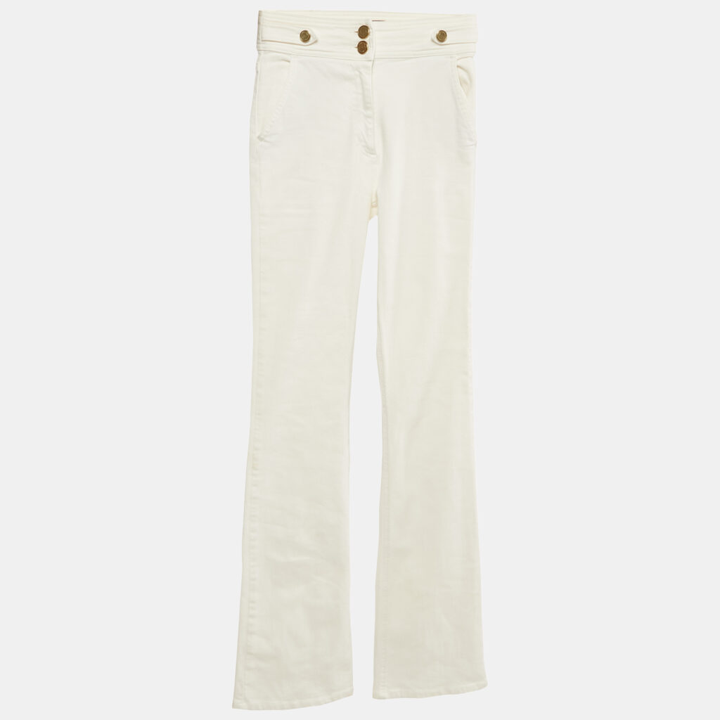 luxury-women-elisabetta-franchi-used-clothes-p1108606-006-1.jpg Elisabetta Franchi White Denim Wide-Leg Jeans S Waist 25"