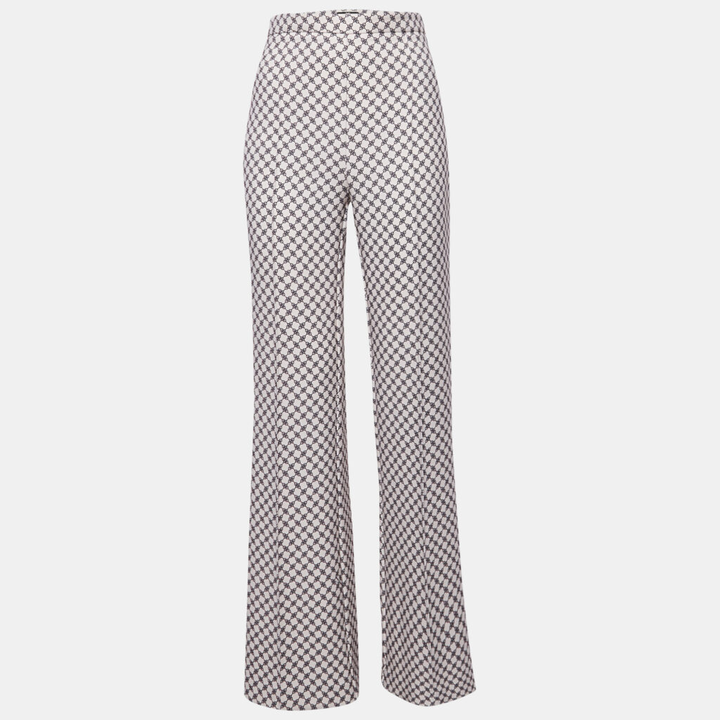 luxury-women-elisabetta-franchi-used-clothes-p1159897-004-1.jpg Elisabetta Franchi Cream Printed Crepe High Rise Trousers S