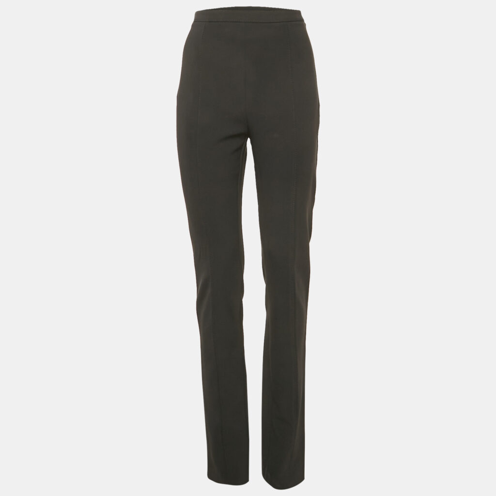 Elisabetta Franchi Black Crepe High Rise Trousers L Elisabetta Franchi Black Crepe High Rise Trousers L