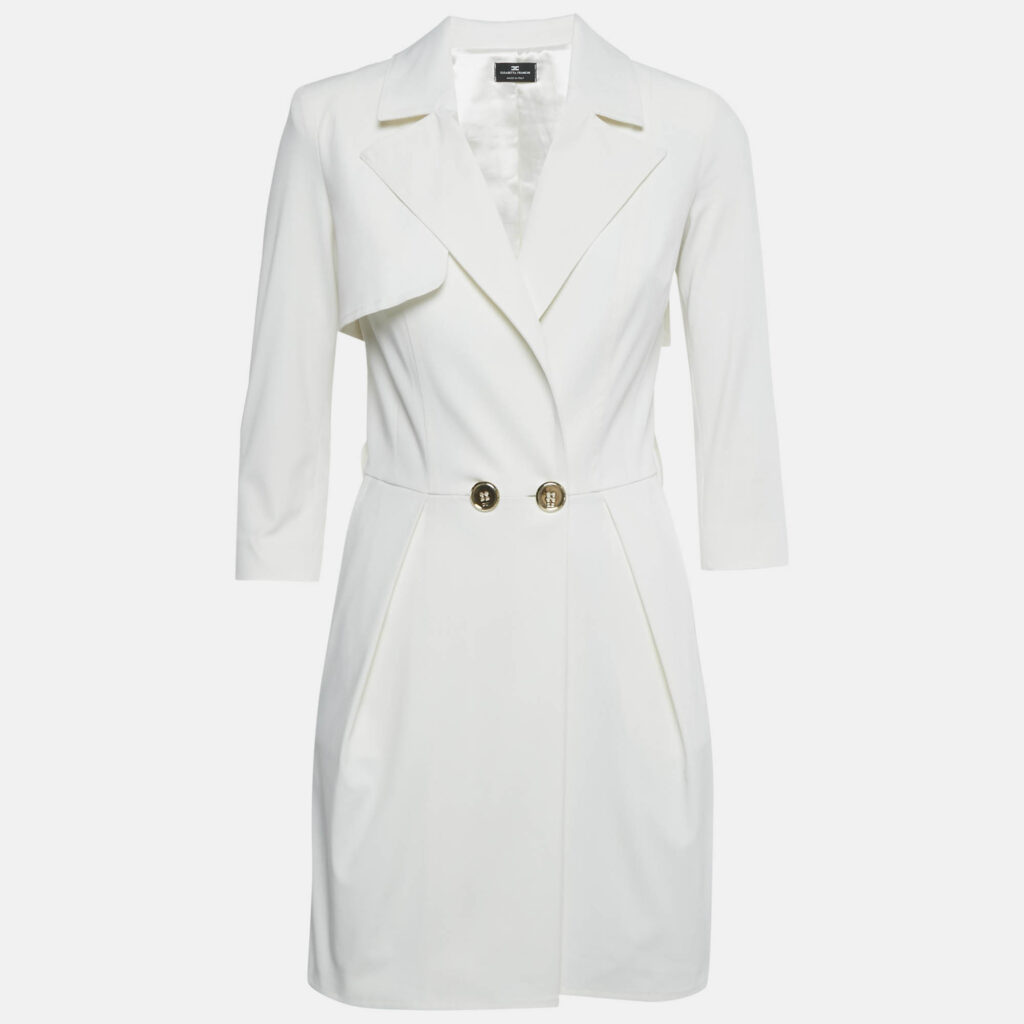 Elisabetta Franchi White Crepe Blazer Dress S Elisabetta Franchi White Crepe Blazer Dress S