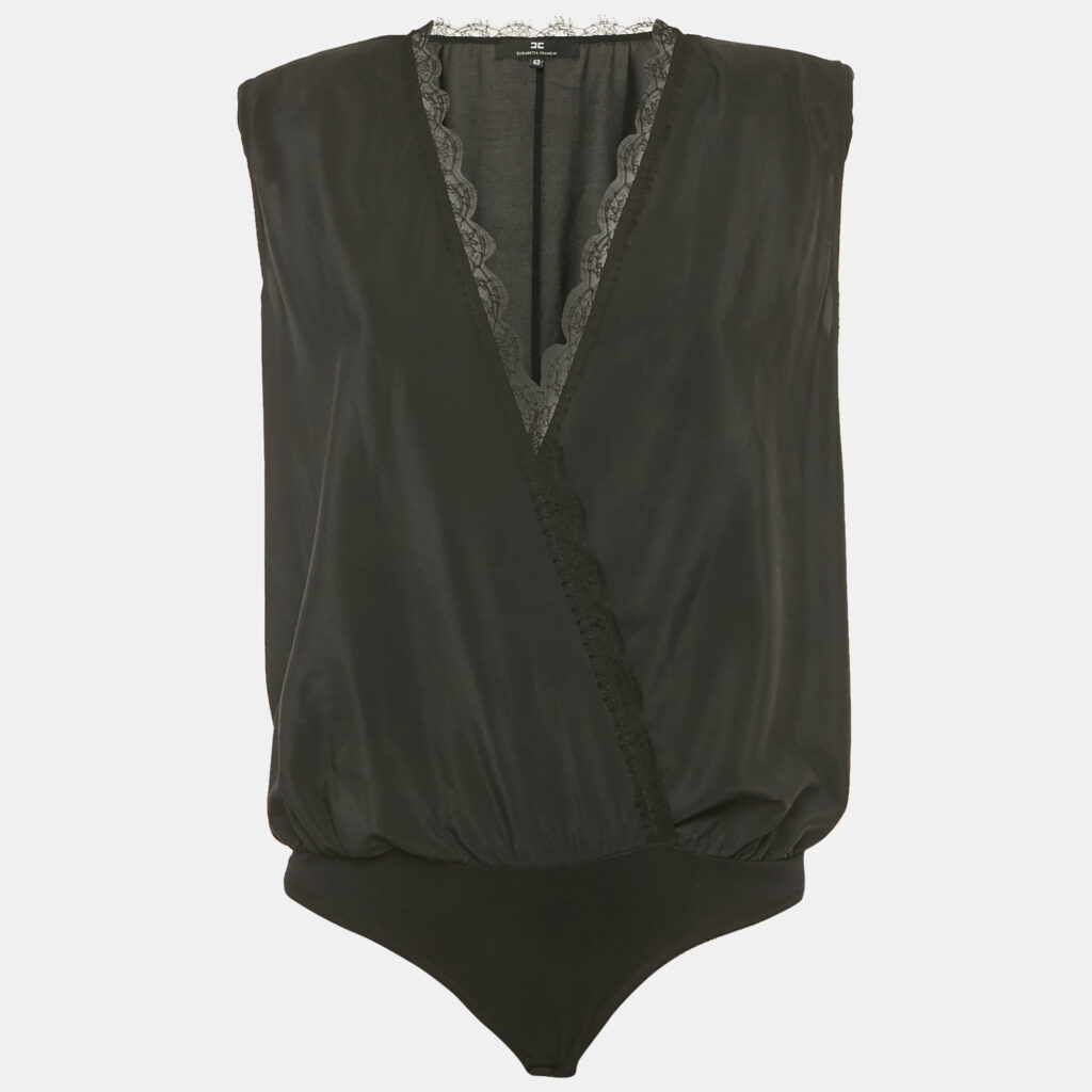 Elisabetta Franchi Silk Sleeveless Bodysuit M Elisabetta Franchi Silk Sleeveless Bodysuit M