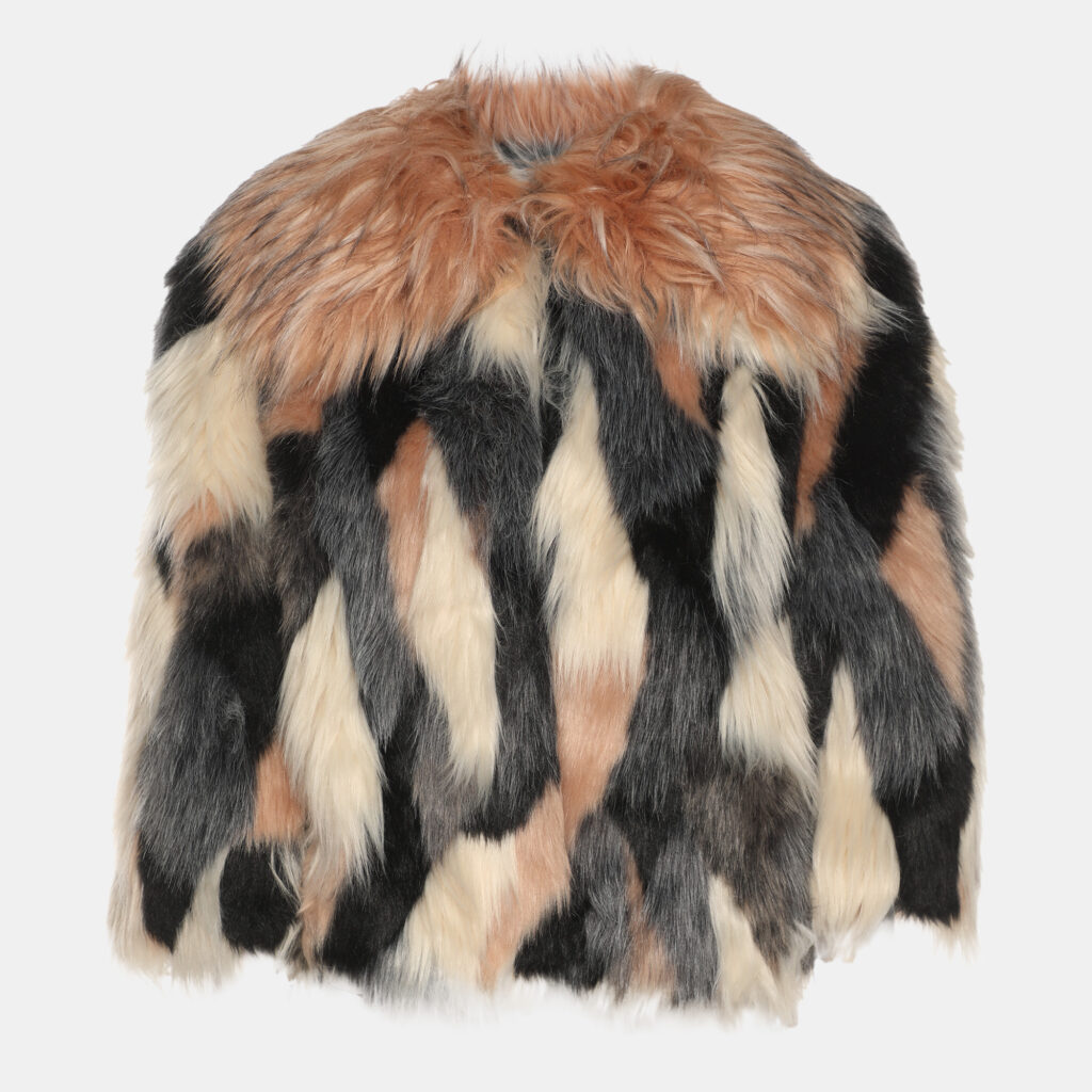 Elisabetta Franchi Multicolor Faux Fur Jacket S Elisabetta Franchi Multicolor Faux Fur Jacket S