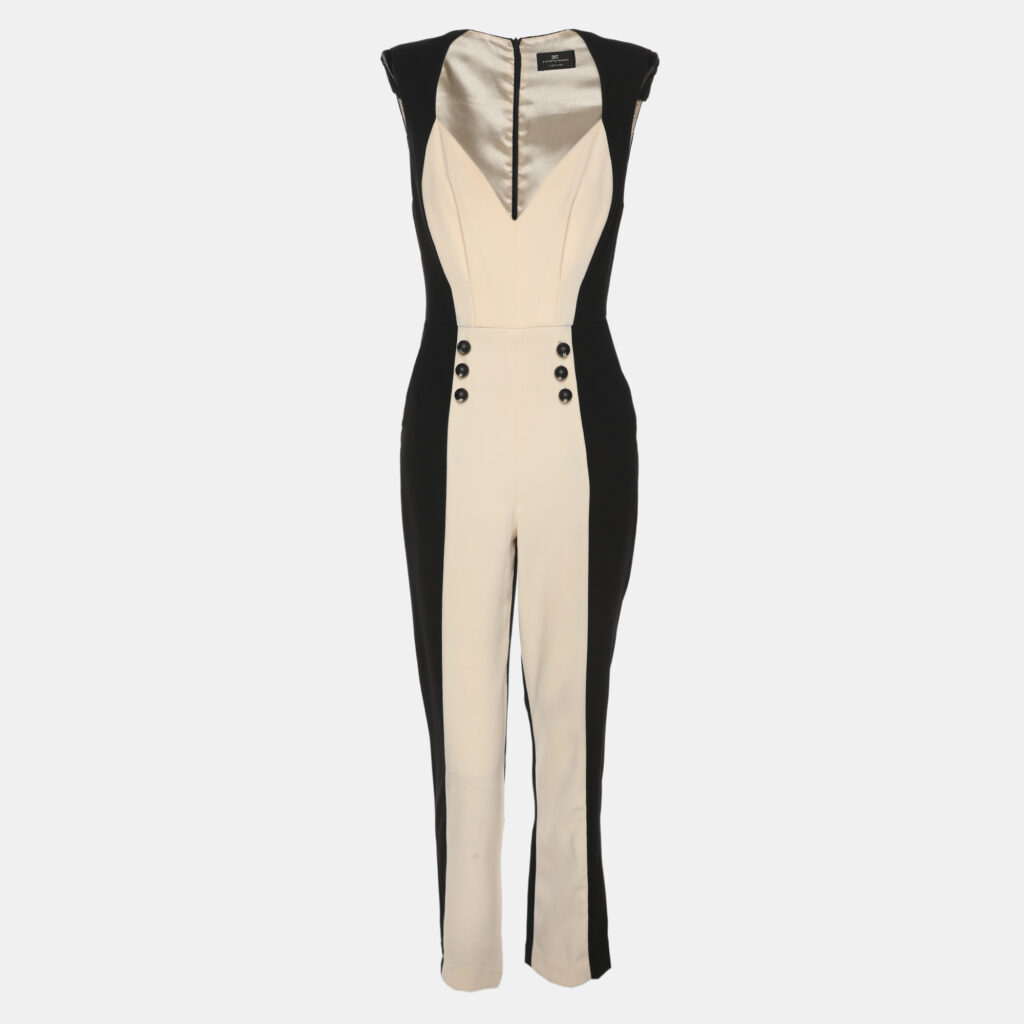 luxury-women-elisabetta-franchi-used-clothes-p1242371-001-1.jpg Elisabetta Franchi Black/Cream Crepe Jumpsuit S