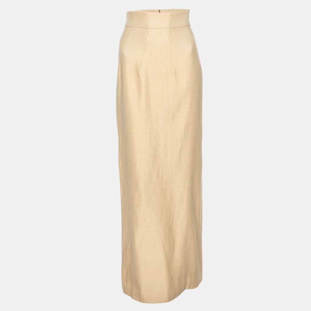 Emilia Wickstead Beige Textured Fabric Maxi Skirt M Emilia Wickstead Beige Textured Fabric Maxi Skirt M