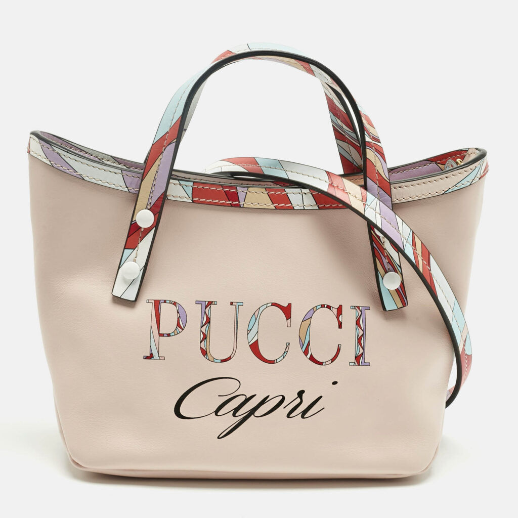 Emilio Pucci Pink/Multicolor Leather Capri Tote Emilio Pucci Pink/Multicolor Leather Capri Tote