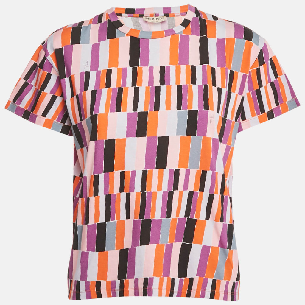 Emilio Pucci Multicolor Printed Jersey T-Shirt S Emilio Pucci Multicolor Printed Jersey T-Shirt S