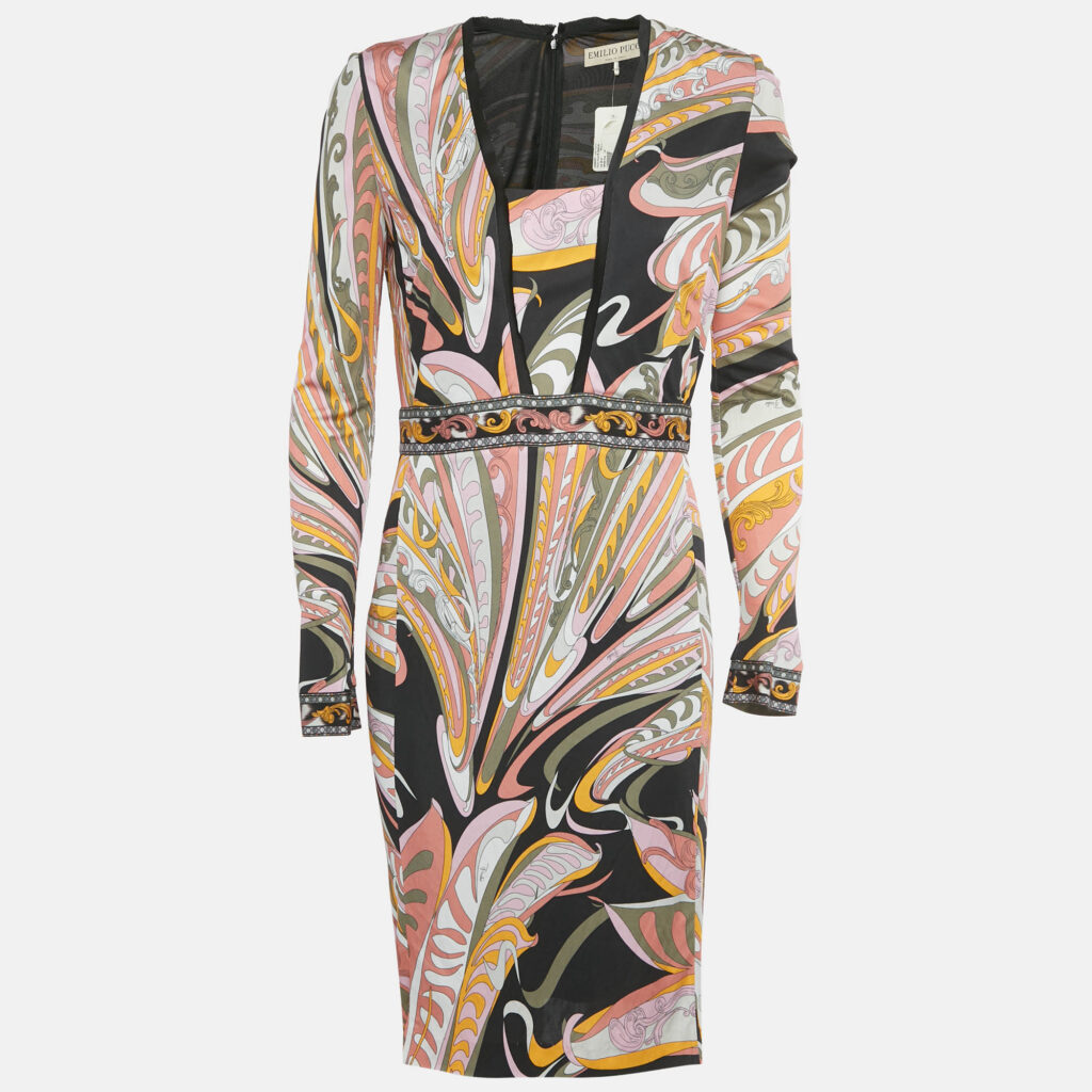 Emilio Pucci Multicolor Printed Jersey Short Dress M