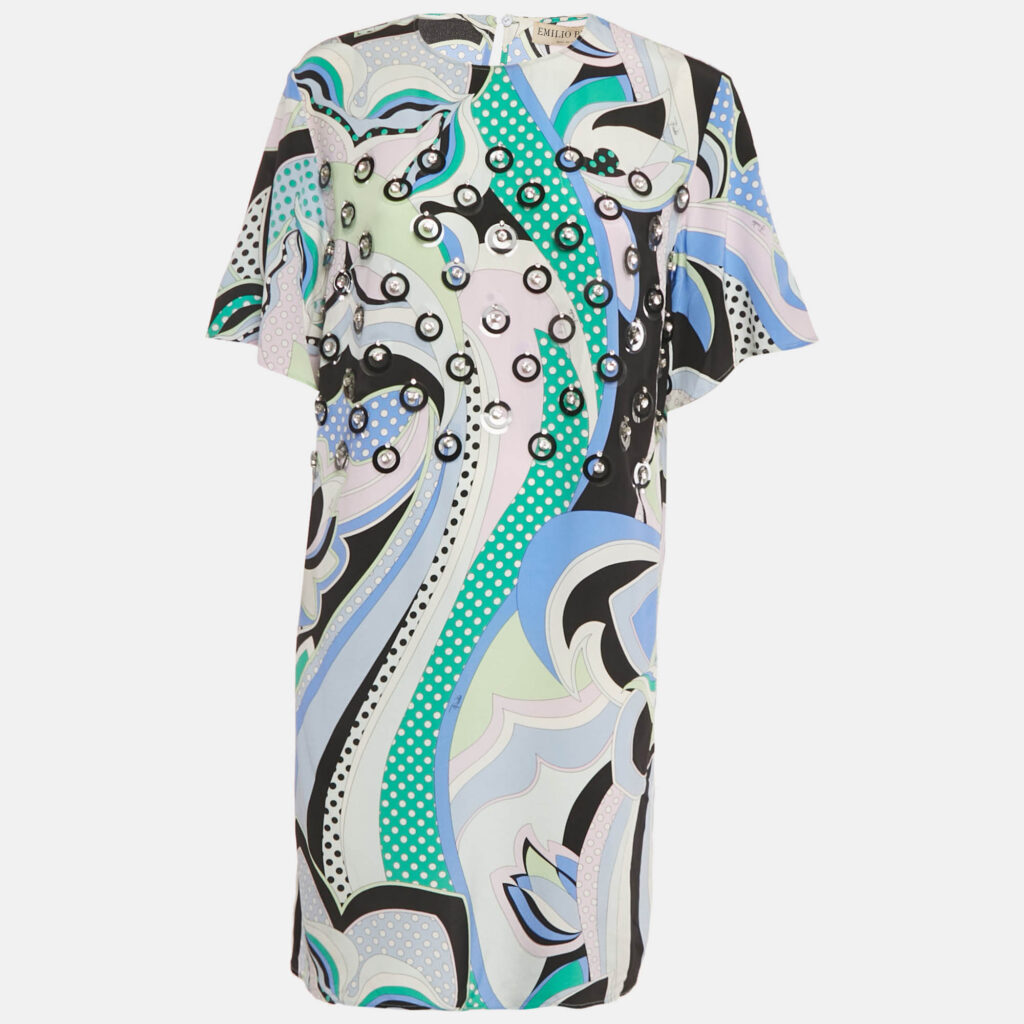 luxury-women-emilio-pucci-used-clothes-p1221500-001-1.jpg Emilio Pucci Multicolor Printed & Embellished Silk Tunic L