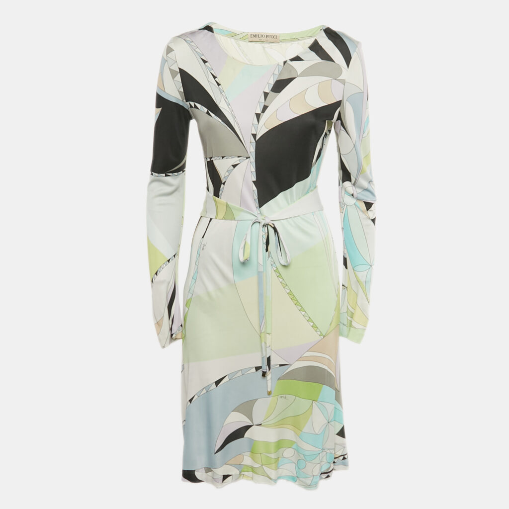 Emilio Pucci Multicolor Printed Jersey Midi Dress M Emilio Pucci Multicolor Printed Jersey Midi Dress M