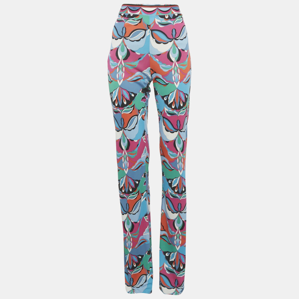 Emilio Pucci Multicolor Printed Jersey Trousers M Emilio Pucci Multicolor Printed Jersey Trousers M