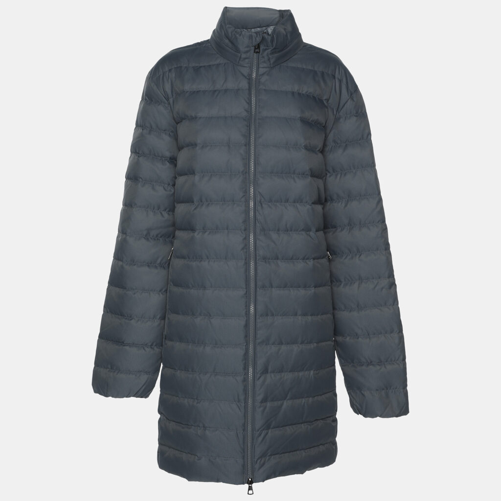 Emporio Armani Grey Quilted Nylon Zip Up Jacket M