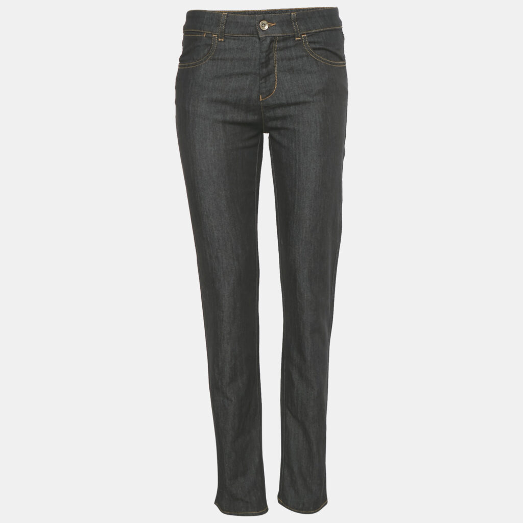 Emporio Armani Black Rhinestone Hem Denim Jourdan Jeans M/Waist 30" Emporio Armani Black Rhinestone Hem Denim Jourdan Jeans M/Waist 30"