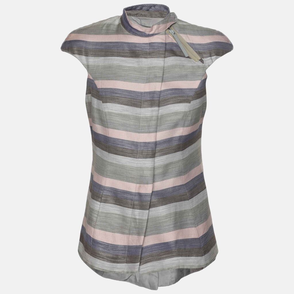 Emporio Armani Multicolor Striped Cotton Sleeveless Vest S Emporio Armani Multicolor Striped Cotton Sleeveless Vest S