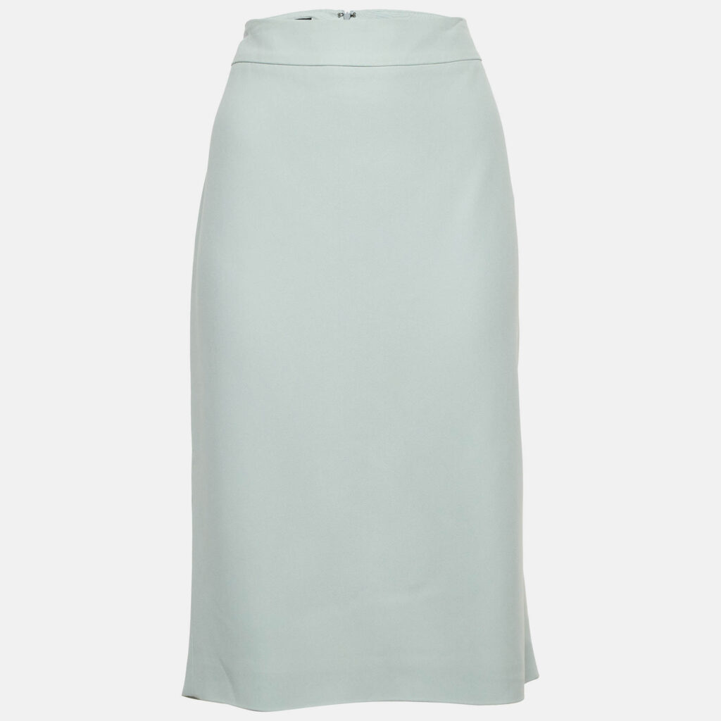 Emporio Armani Pale Blue Crepe Pencil Skirt L Emporio Armani Pale Blue Crepe Pencil Skirt L