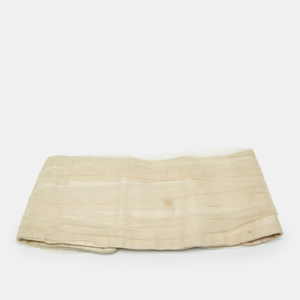 Emporio Armani Beige Tulle Pleated Bandeau Top S