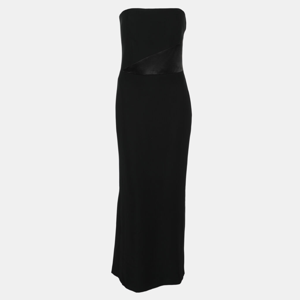 luxury-women-emporio-armani-used-clothes-p1179396-003-1.jpg Emporio Armani Black Creep Strapless Maxi Dress S
