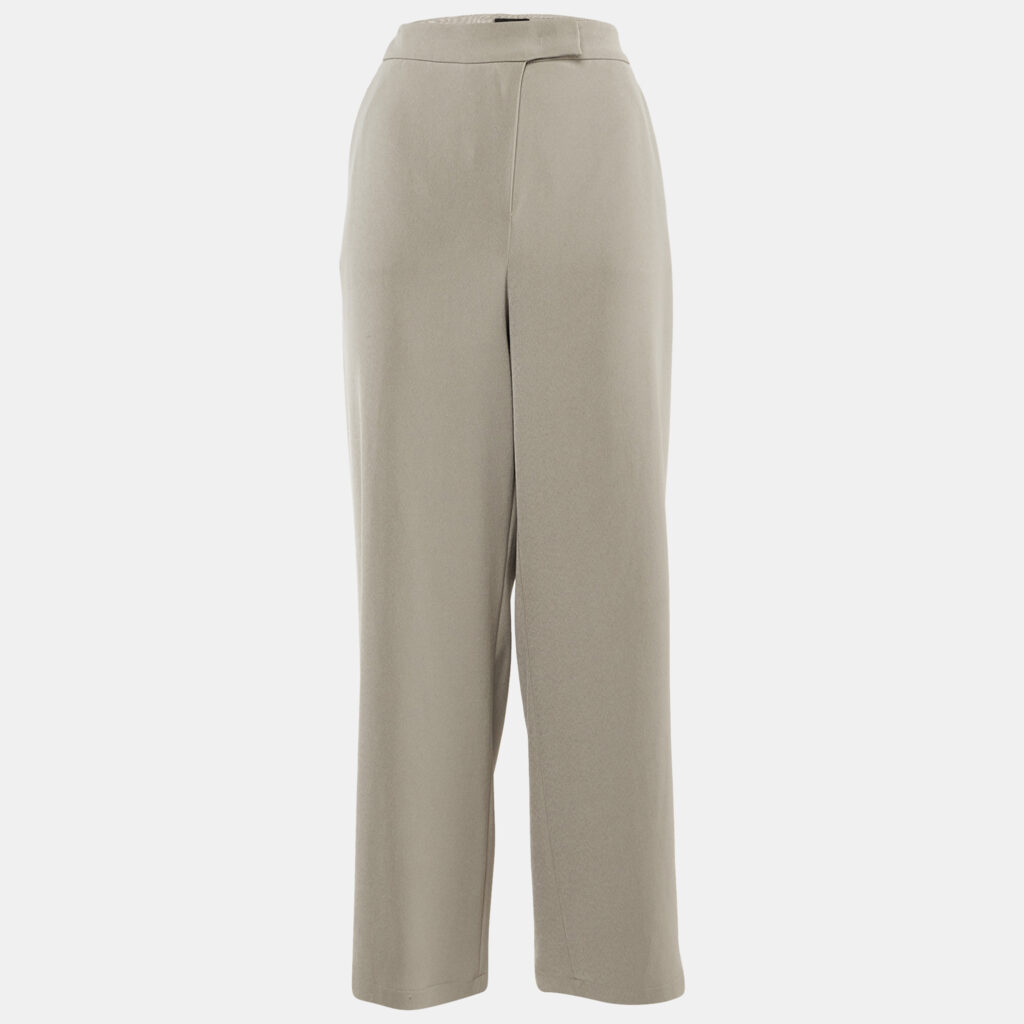 Emporio Armani Beige Crepe Adjustable Hem Trousers L Emporio Armani Beige Crepe Adjustable Hem Trousers L
