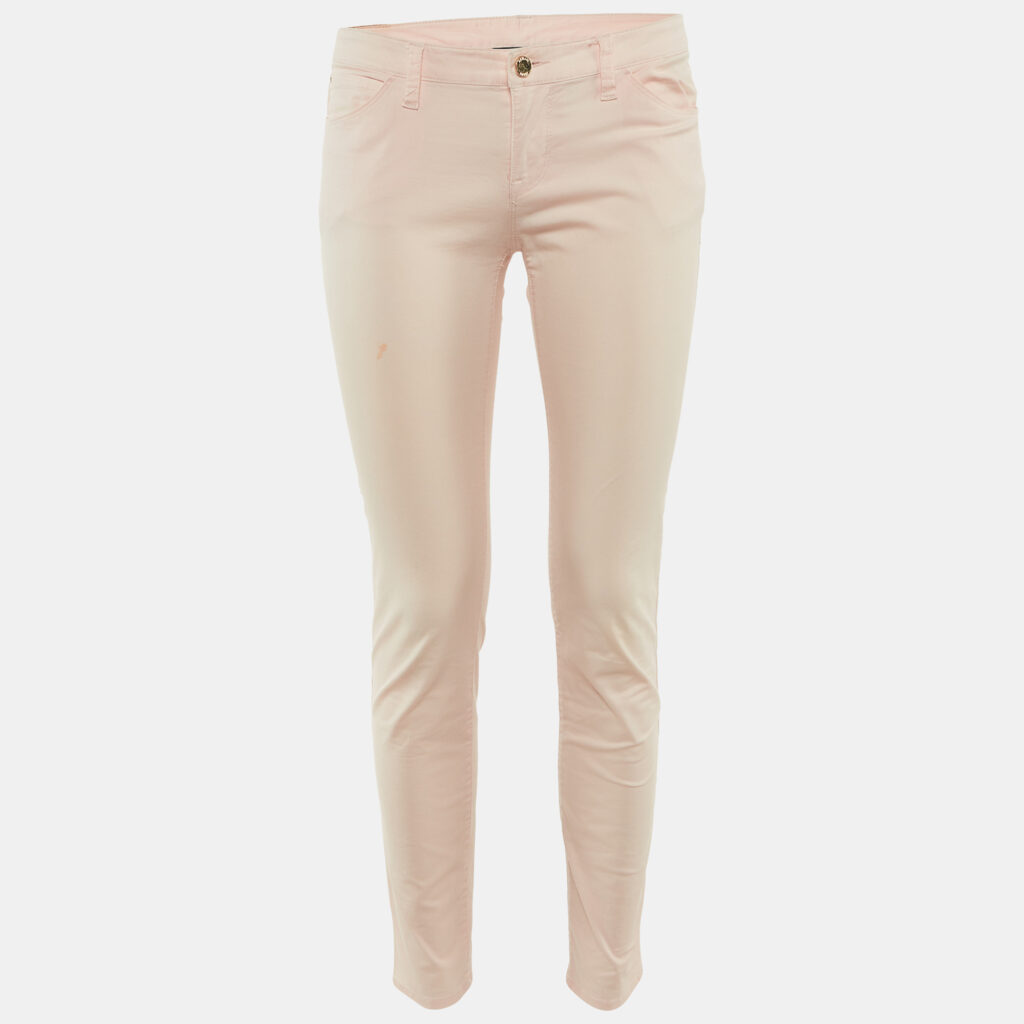 Emporio Armani Blush Pink Cotton Skinny Jeans M