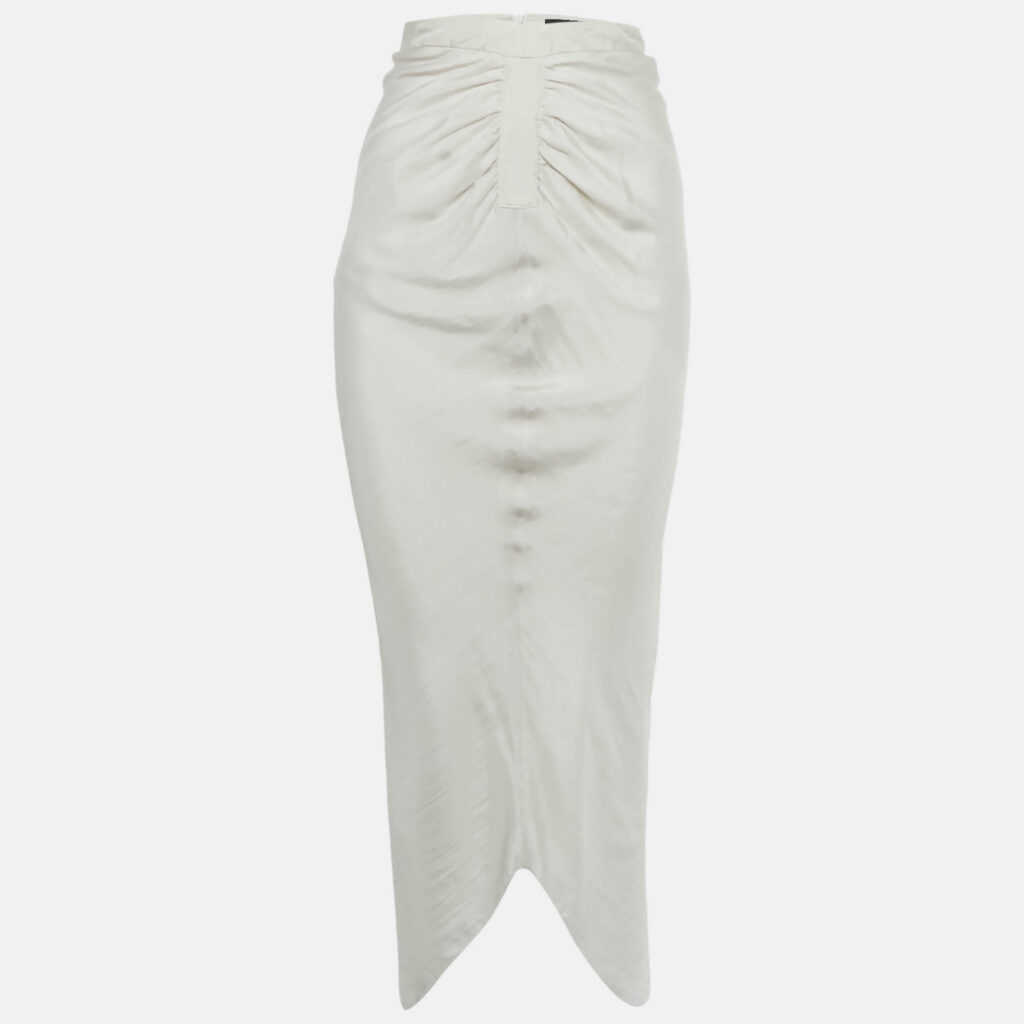 Emporio Armani Grey Silk Asymmetric Skirt S