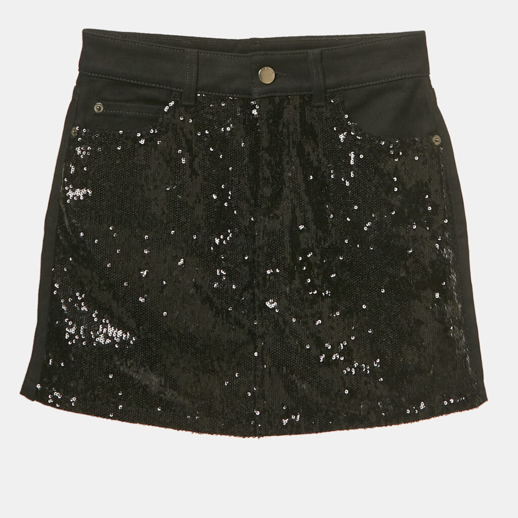 luxury-women-emporio-armani-used-clothes-p1249427-007-1.jpg Emporio Armani Black Sequin Embellished Denim Mini Skirt M