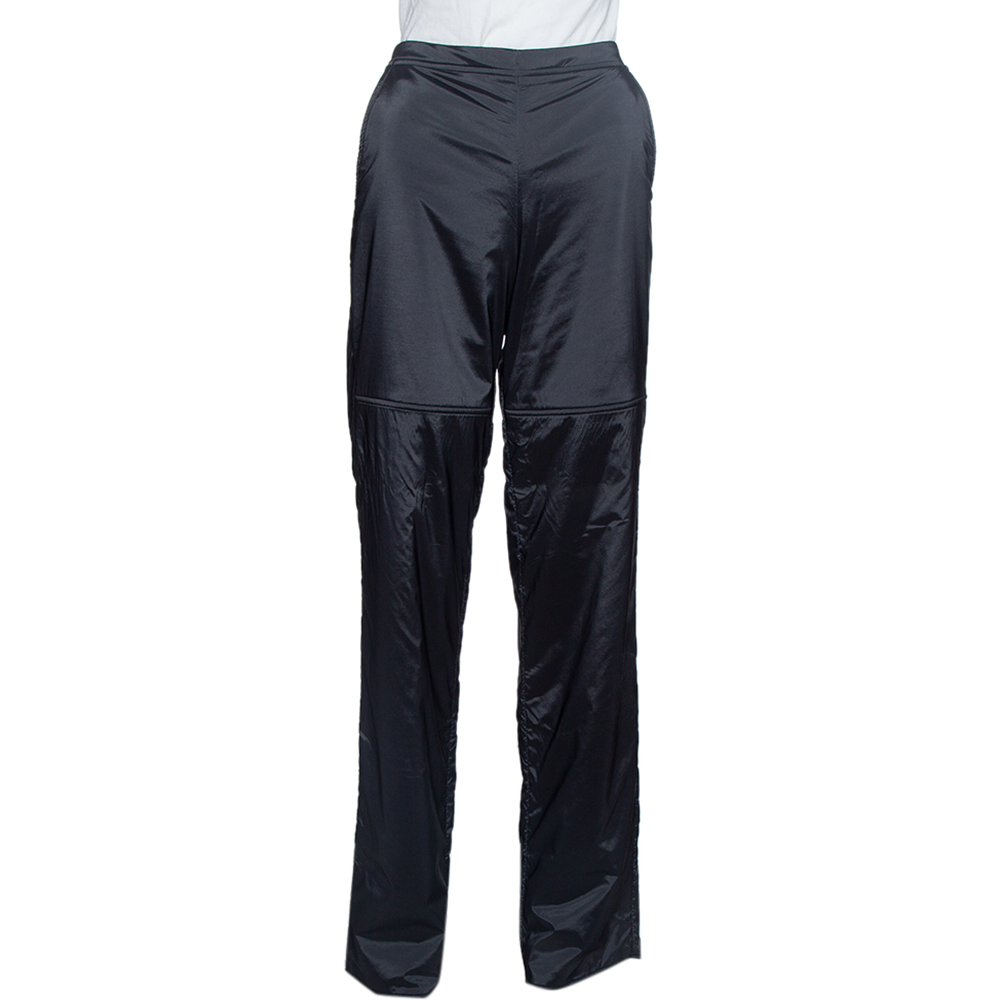 Emporio Armani Black Padded Wide Leg Pants M