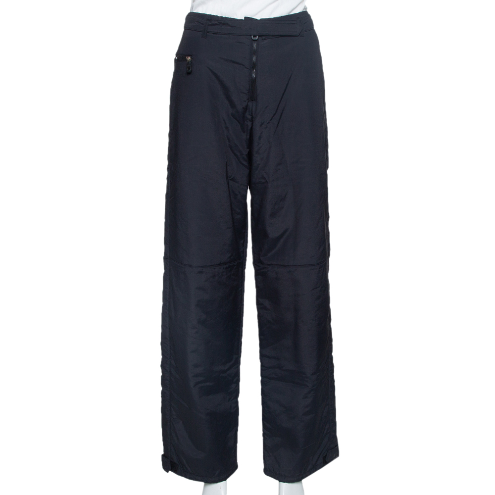 Emporio Armani Black Padded High Waist Technical Pants M
