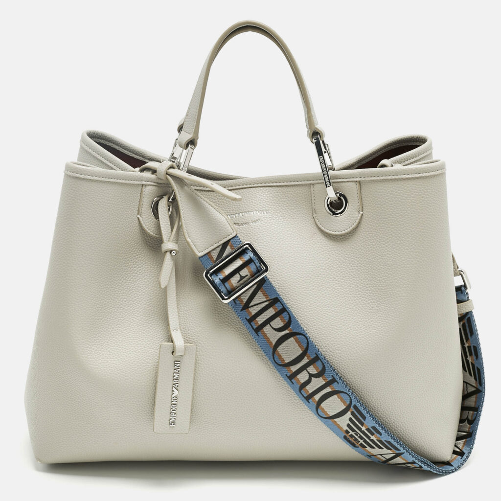 Emporio Armani Grey Faux Leather Large MyEA Tote