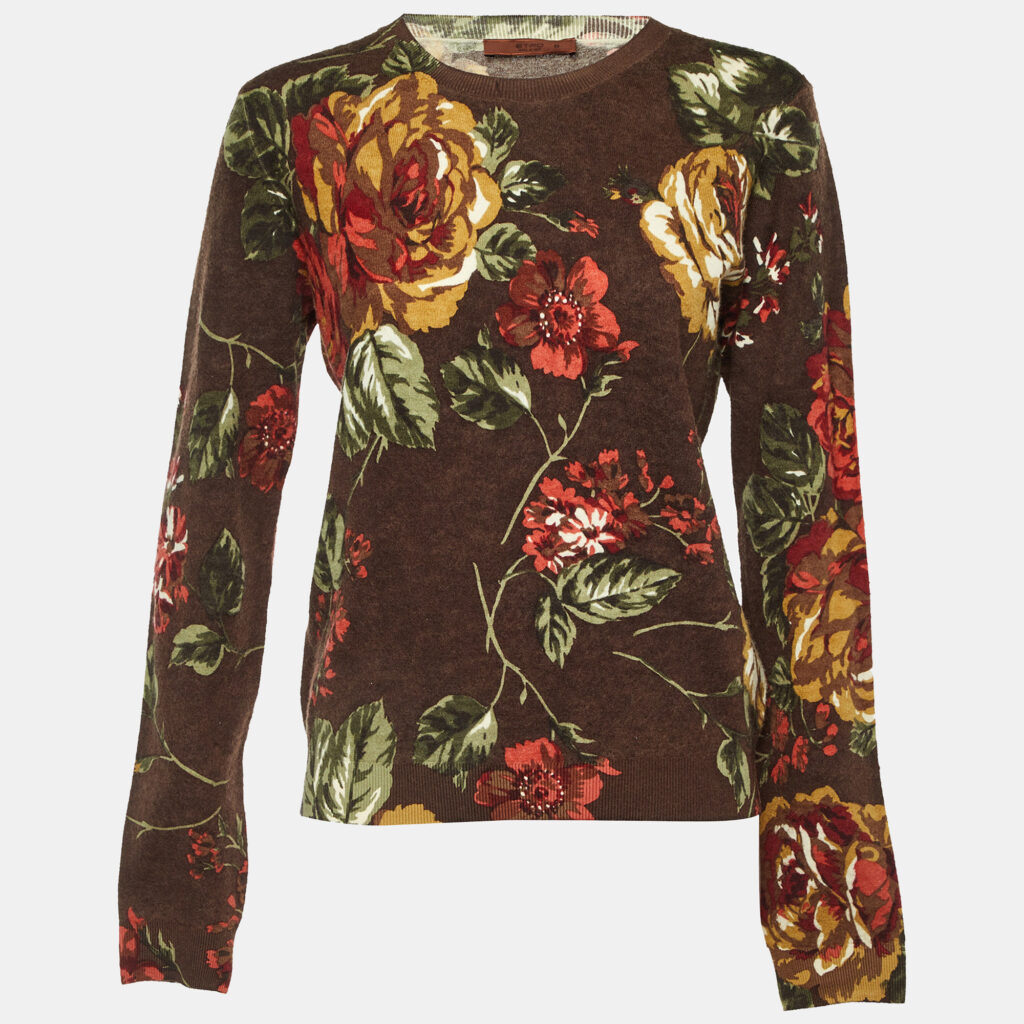 Etro Multicolor Printed Wool Sweater L Etro Multicolor Printed Wool Sweater L