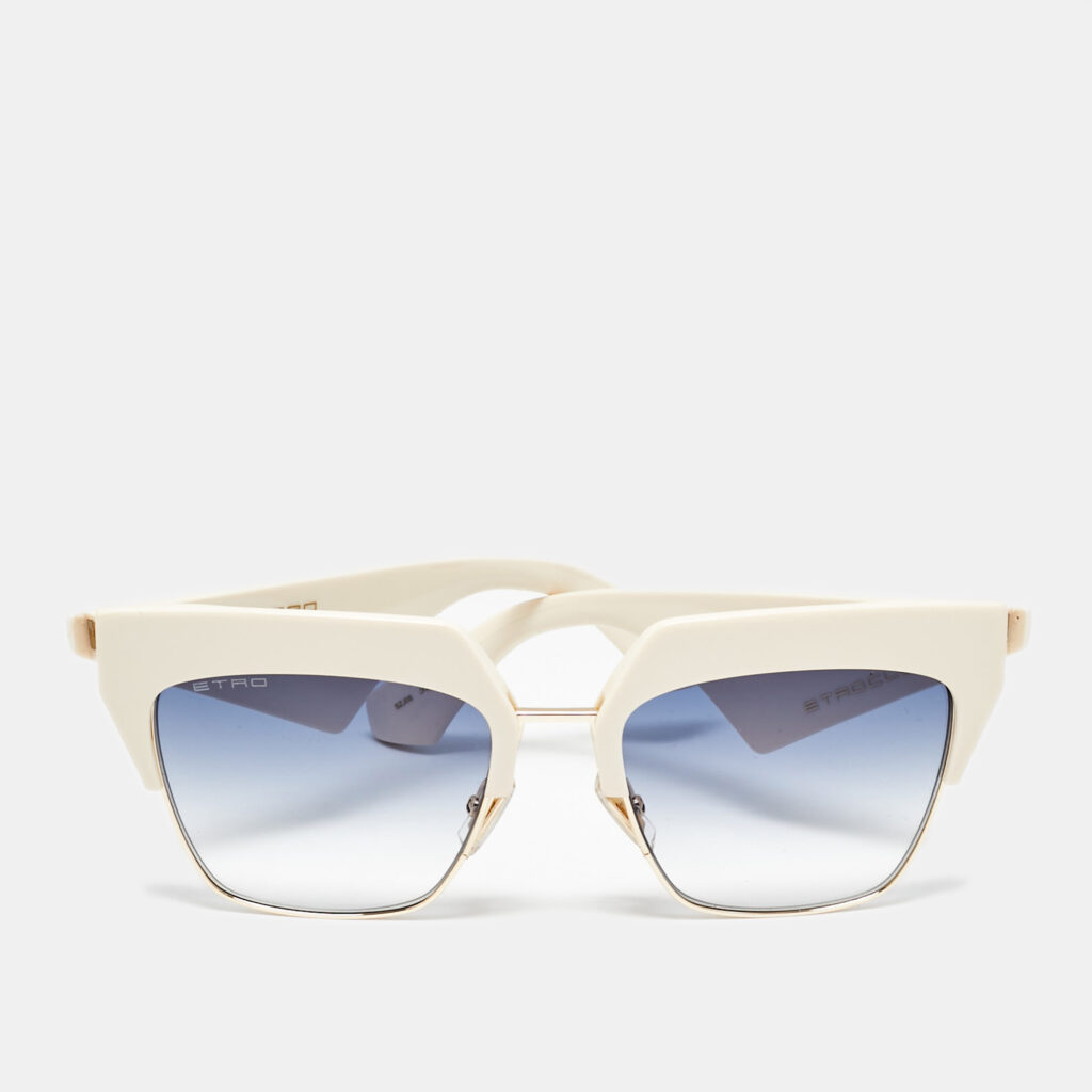 Etro Off White/Blue Gradient SZJ08 Square Sunglasses Etro Off White/Blue Gradient SZJ08 Square Sunglasses