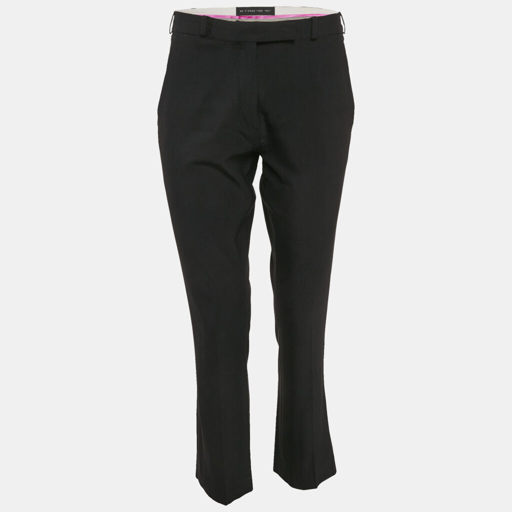 Etro Black Crepe Tailored Trousers S Etro Black Crepe Tailored Trousers S
