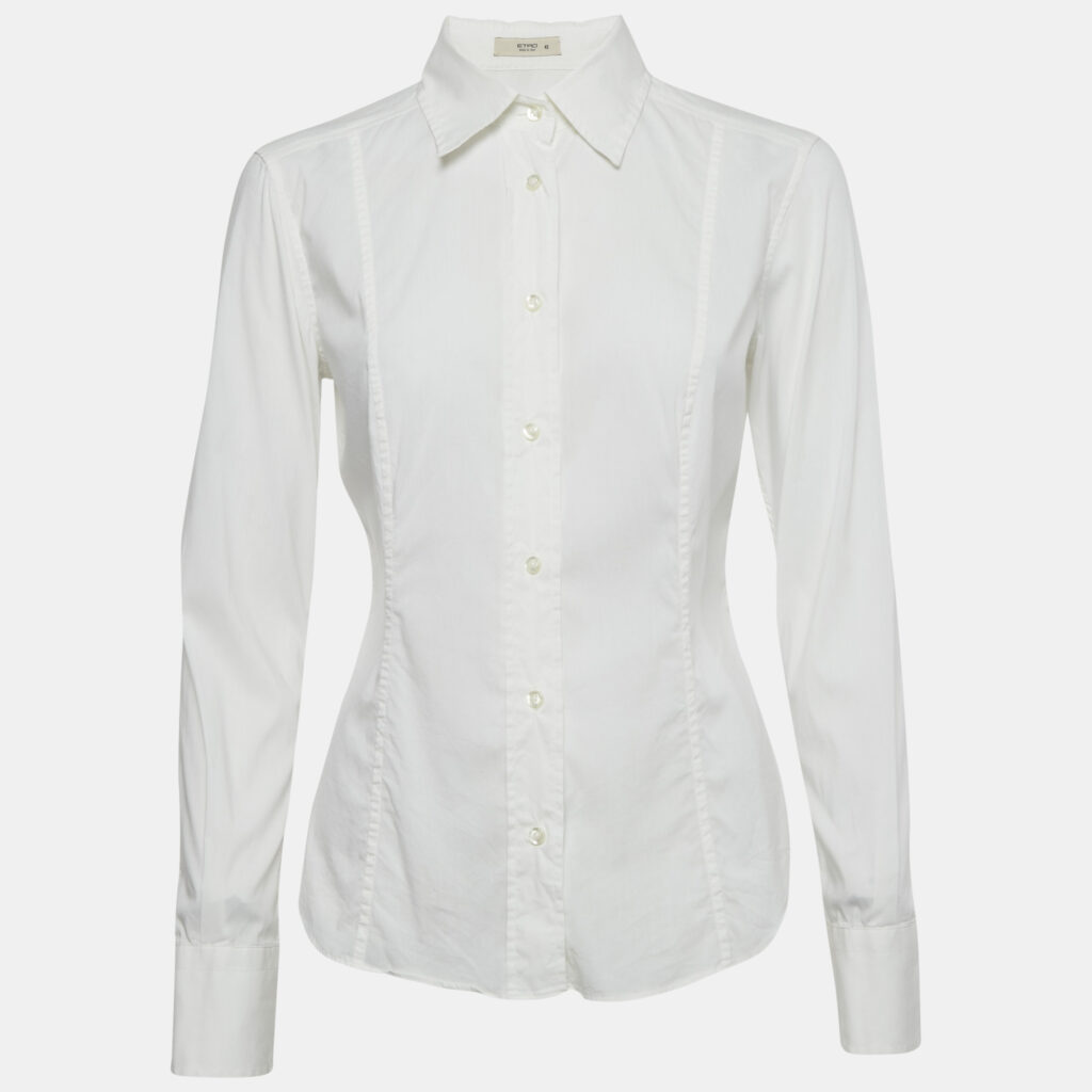 Etro White Cotton Slim Fit Shirt M Etro White Cotton Slim Fit Shirt M