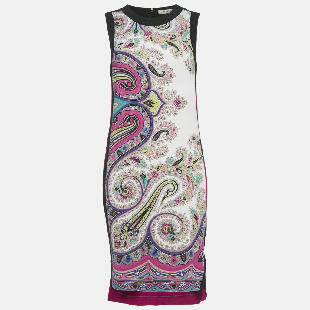 Etro Multicolor Paisley Print Crepe Sleeveless Midi Dress M Etro Multicolor Paisley Print Crepe Sleeveless Midi Dress M