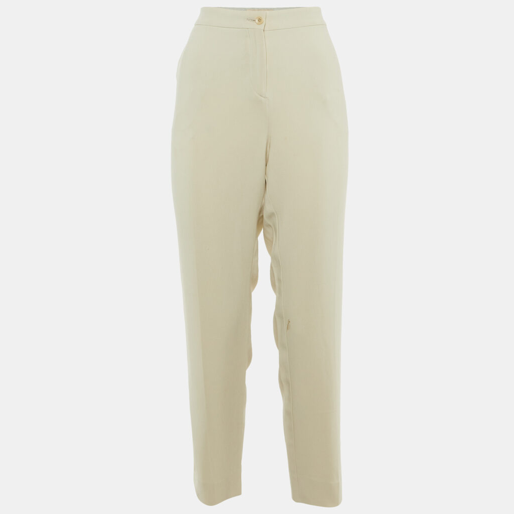 Etro Beige Crepe Formal Trousers L Etro Beige Crepe Formal Trousers L