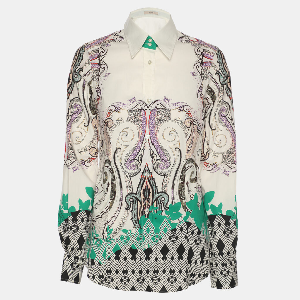 Etro Multicolor Printed Cotton Long Sleeve Shirt S Etro Multicolor Printed Cotton Long Sleeve Shirt S