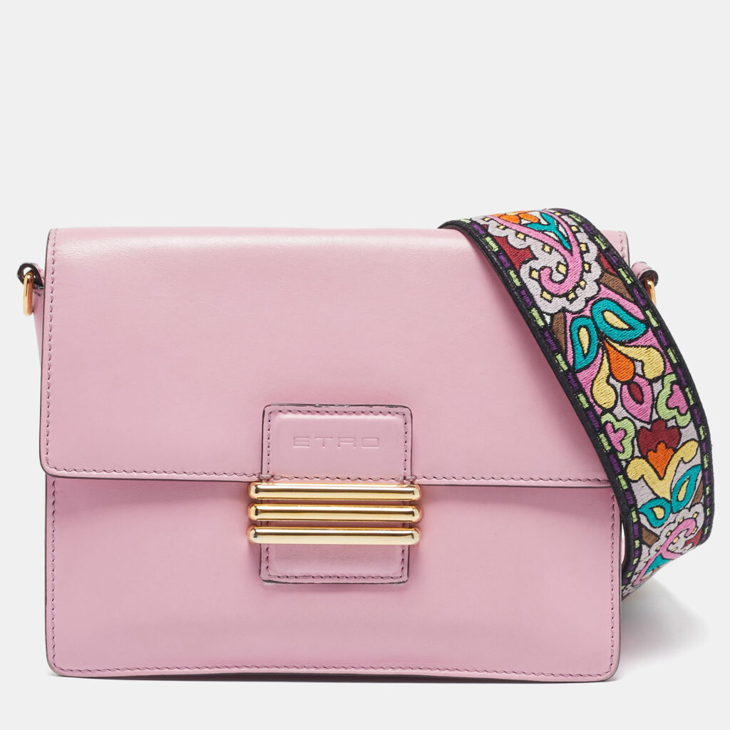 luxury-women-etro-used-handbags-p1108330-017-1.jpg Etro Pink Leather Fold-Over Shoulder Bag