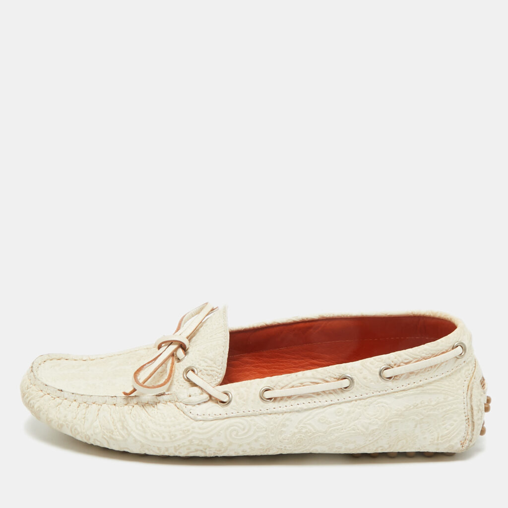 Etro White Leather Slip On Loafers Size 38.5 Etro White Leather Slip On Loafers Size 38.5