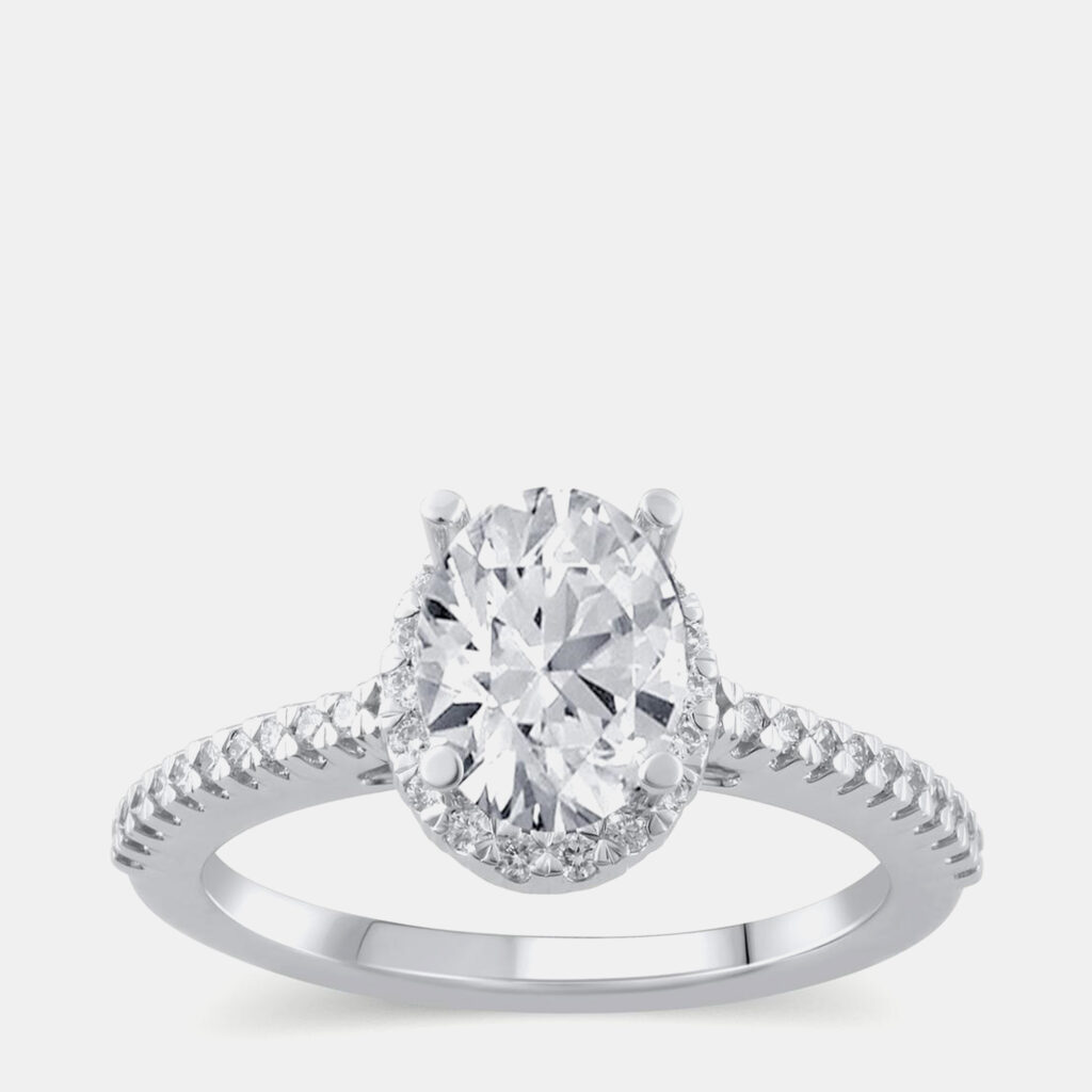 14K White Gold Lab Grown Diamond Engagement Ring (1 cts) US 7 14K White Gold Lab Grown Diamond Engagement Ring (1 cts) US 7
