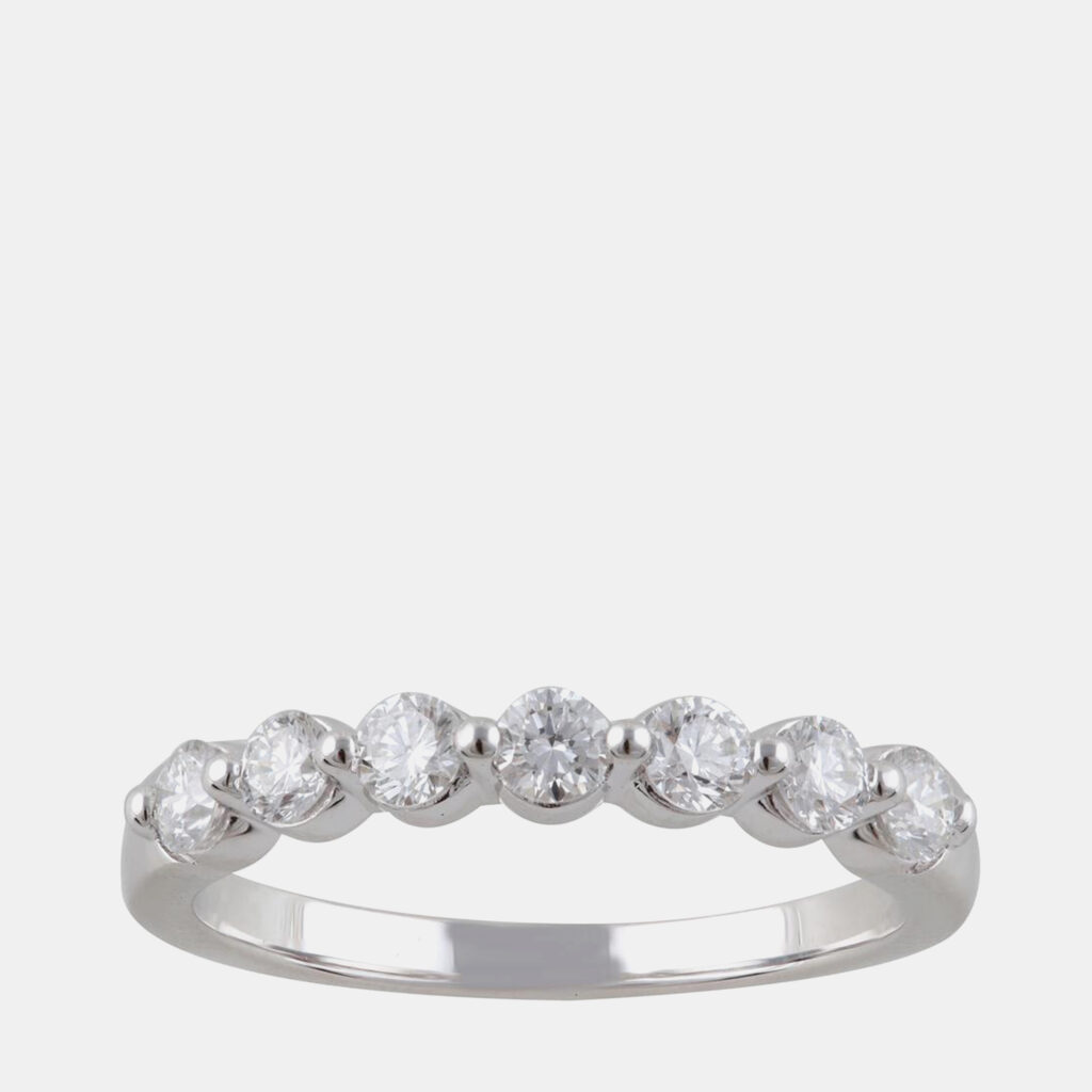 14K White Gold Lab Grown Diamond Seven Stone Band (0.55 cts) 14K White Gold Lab Grown Diamond Seven Stone Band (0.55 cts)