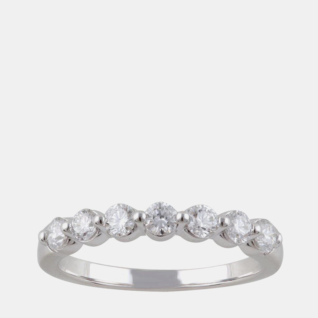 14K White Gold Lab Grown Diamond Seven Stone Band (0.55 cts) 14K White Gold Lab Grown Diamond Seven Stone Band (0.55 cts)
