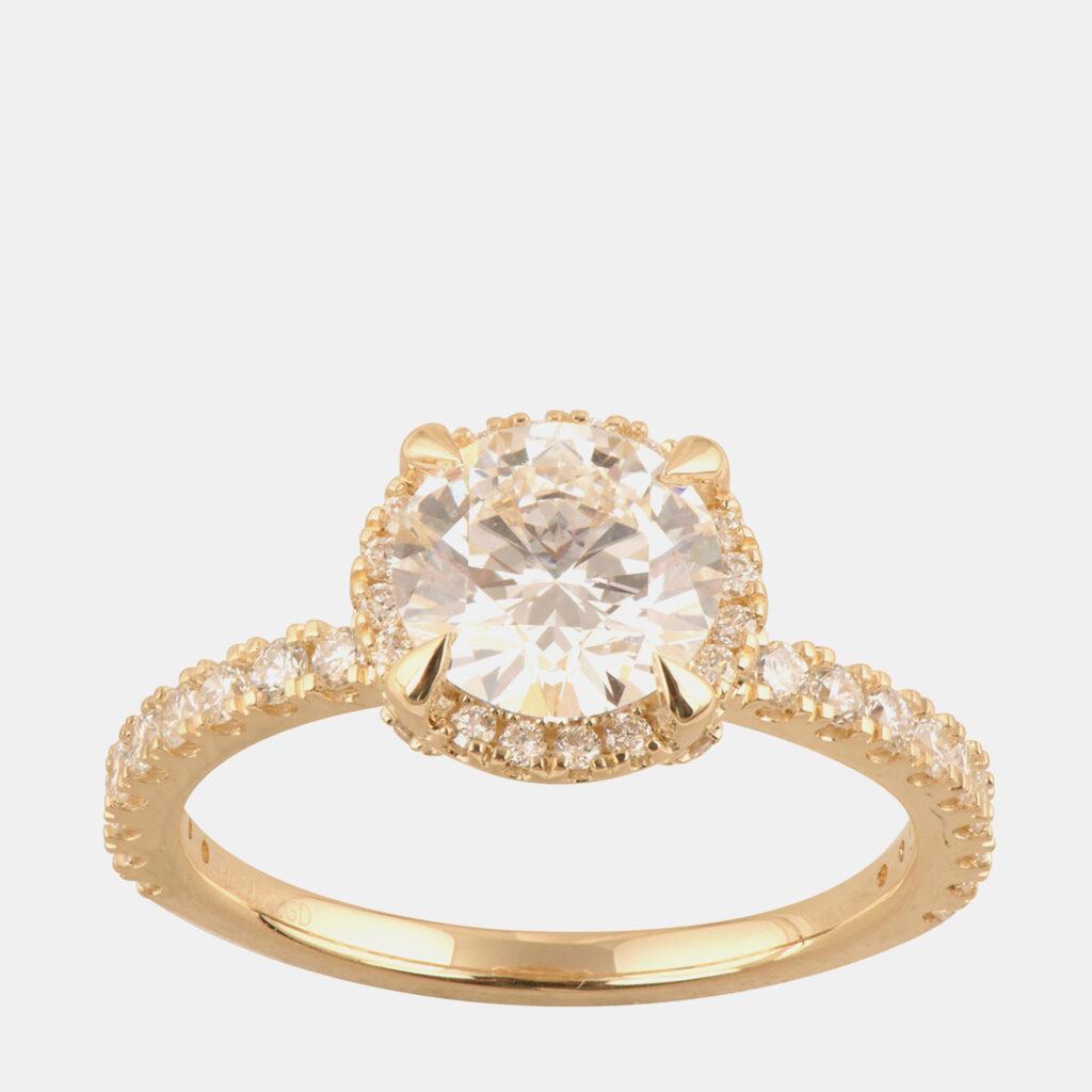 2.23 ct 14k Yellow Gold Lab Grown Diamond Engagement Ring US 7 2.23 ct 14k Yellow Gold Lab Grown Diamond Engagement Ring US 7