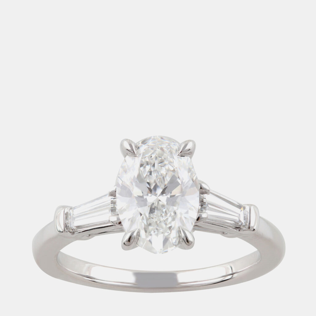 2.23ct 14k White Gold Lab Grown Diamond 3 Stone Ring 2.23ct 14k White Gold Lab Grown Diamond 3 Stone Ring