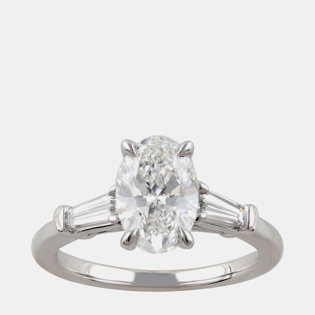 2.23ct 14k White Gold Lab Grown Diamond 3 Stone Ring 2.23ct 14k White Gold Lab Grown Diamond 3 Stone Ring