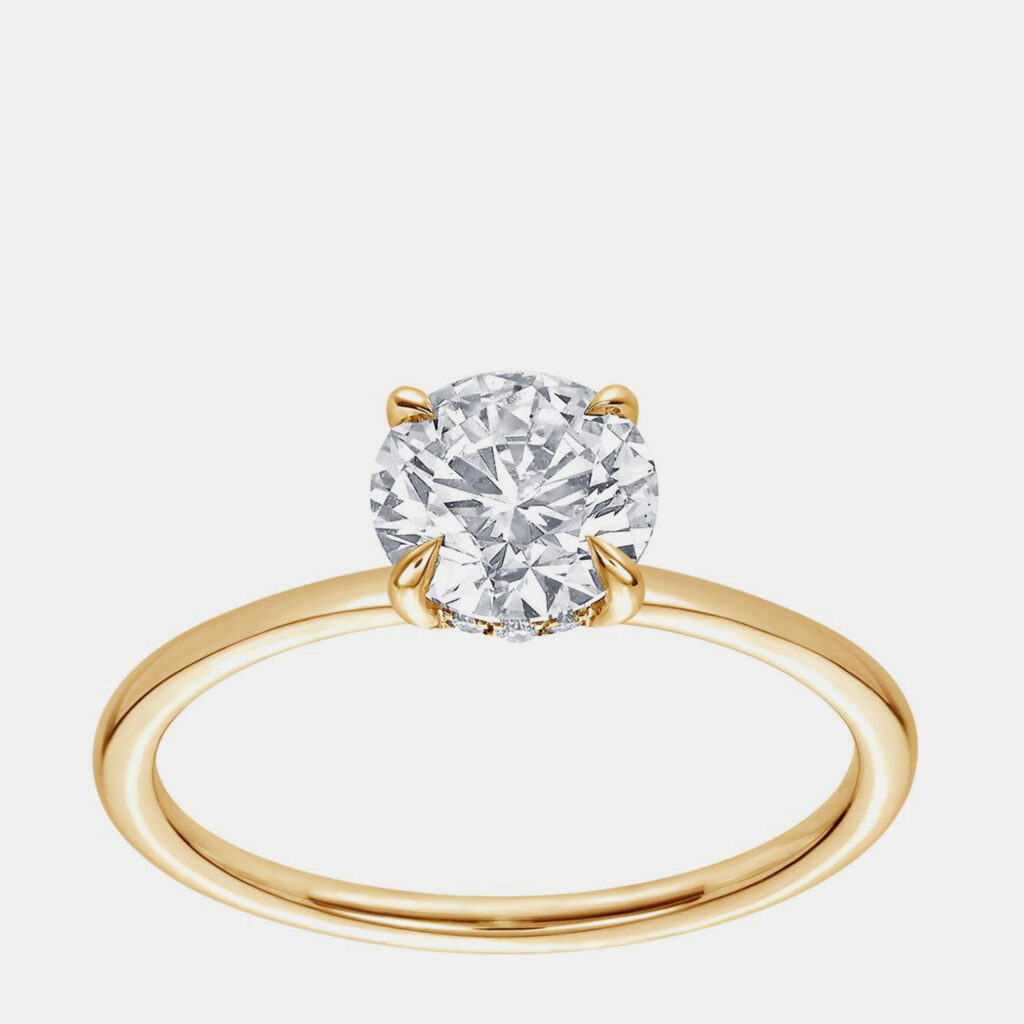 1.26ct 14k Yellow Gold Lab Grown Diamond Hidden Halo Solitaire Ring 1.26ct 14k Yellow Gold Lab Grown Diamond Hidden Halo Solitaire Ring