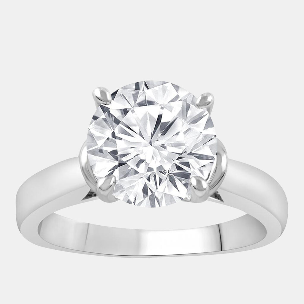3ct 14k White Gold Lab Grown Diamond Solitaire Ring