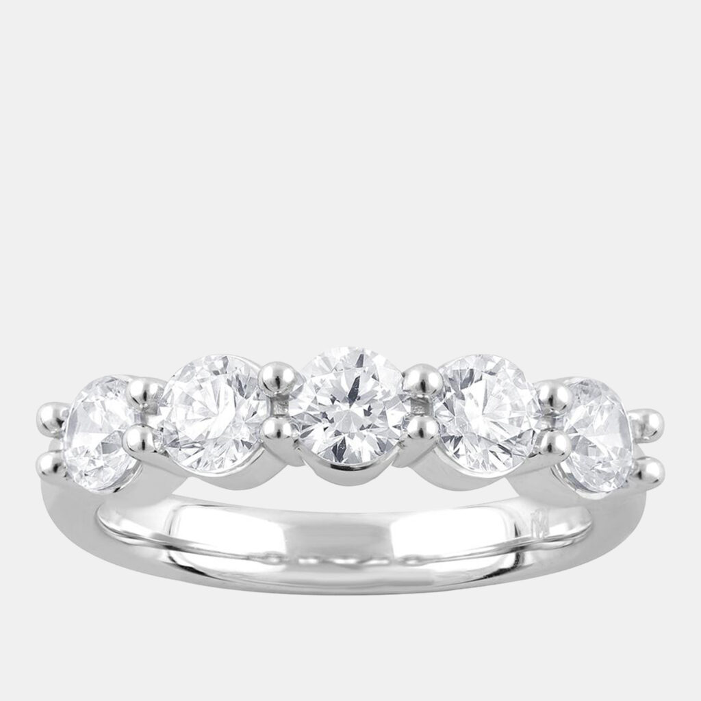 2ct 14k White Gold Lab Grown Diamond 5 Stone Band